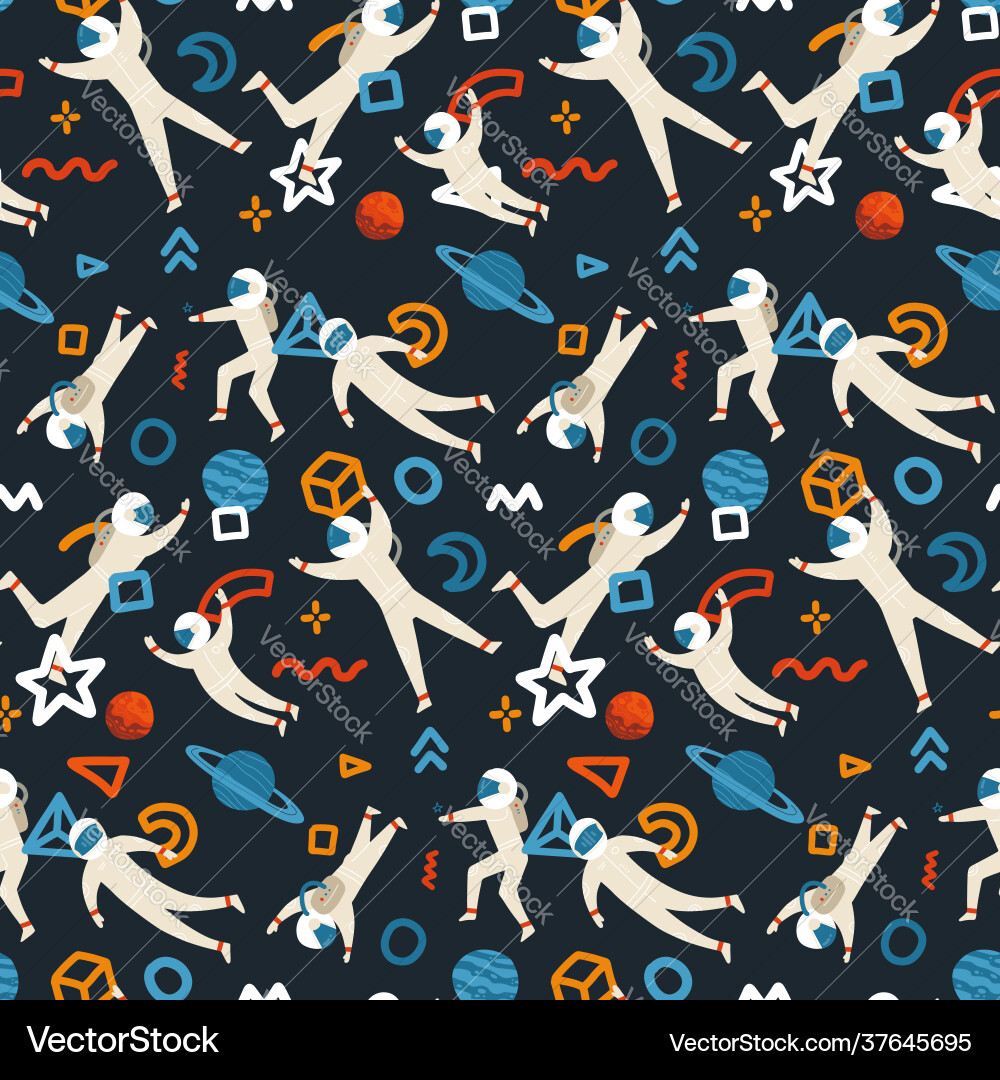 Seamless pattern with abstract shapes vector image