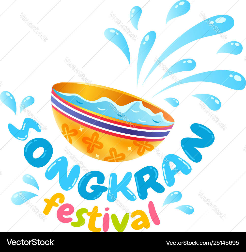 Songkran festival in thailand vector image