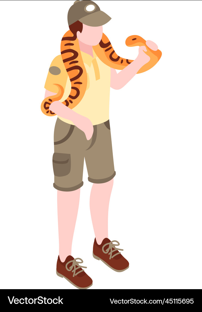 Zoo personnel snake composition Zoo personnel snake composition vector image