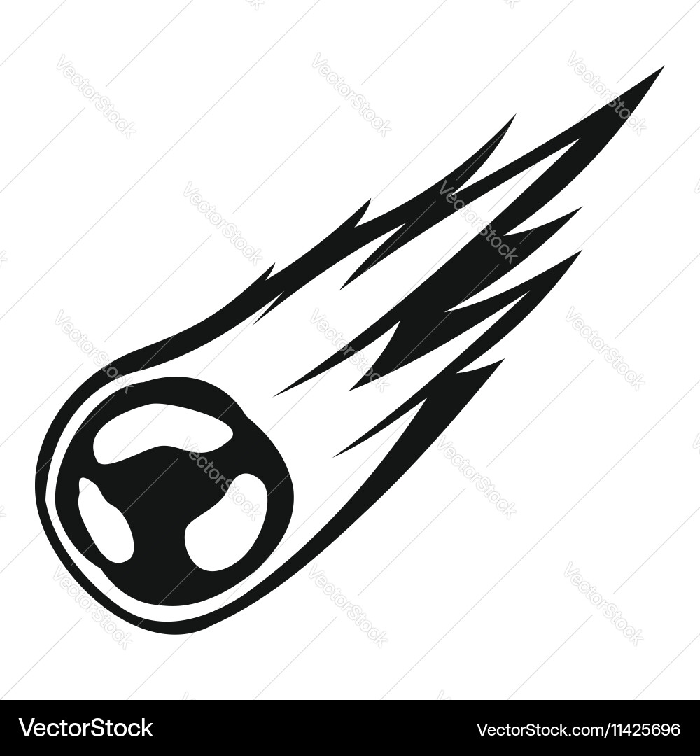 Falling meteor with long tail icon simple style vector image