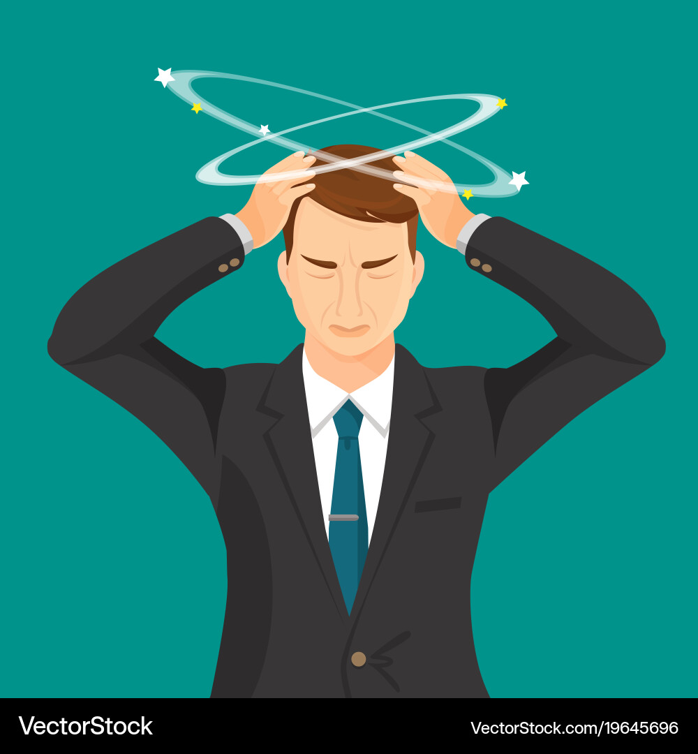 Man with Severe Headache Royalty Free Vector Image
