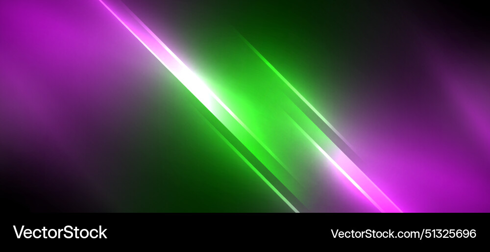 Neon dynamic diagonal light rays background Vector Image