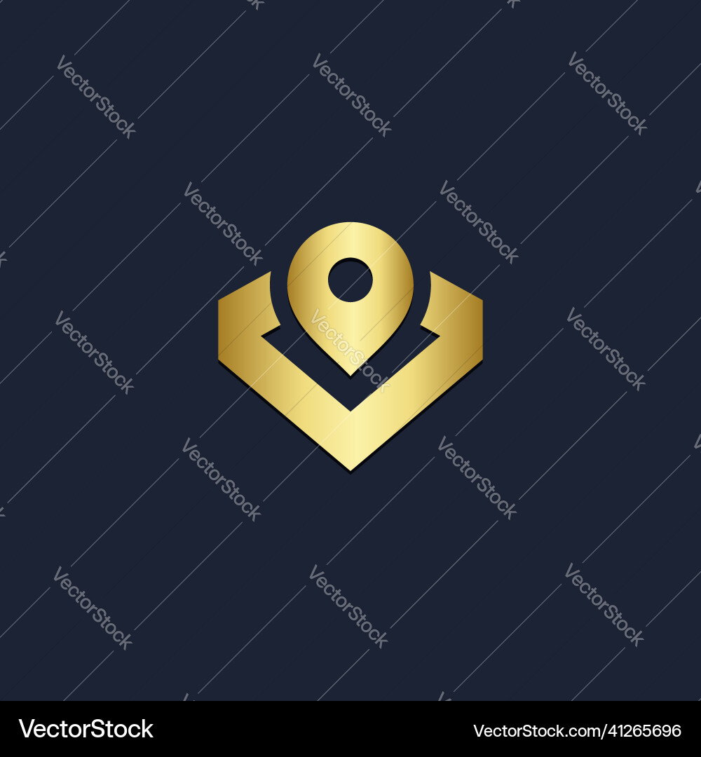 Pin Punkt Position Gold Logo Pin Punkt Position Gold Logo vektorbild