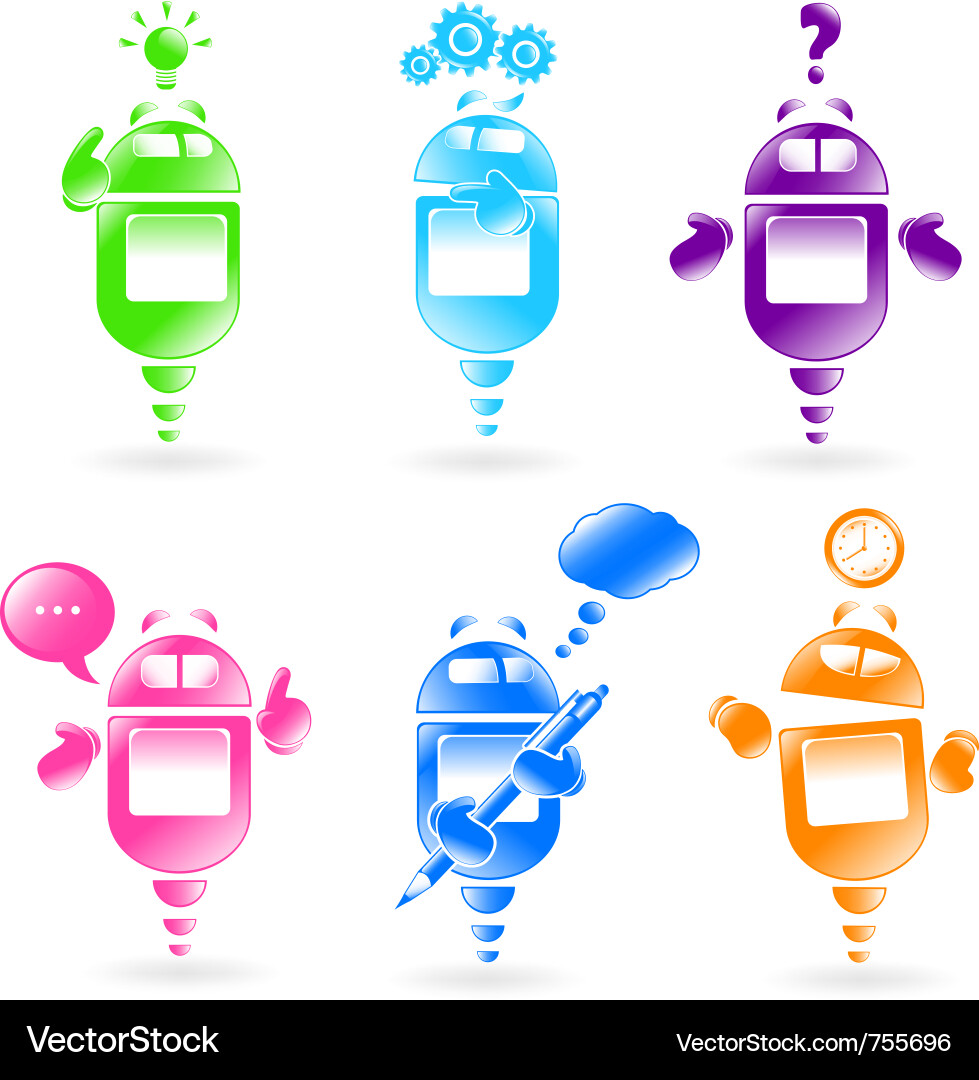 Robot Icons Set vector image