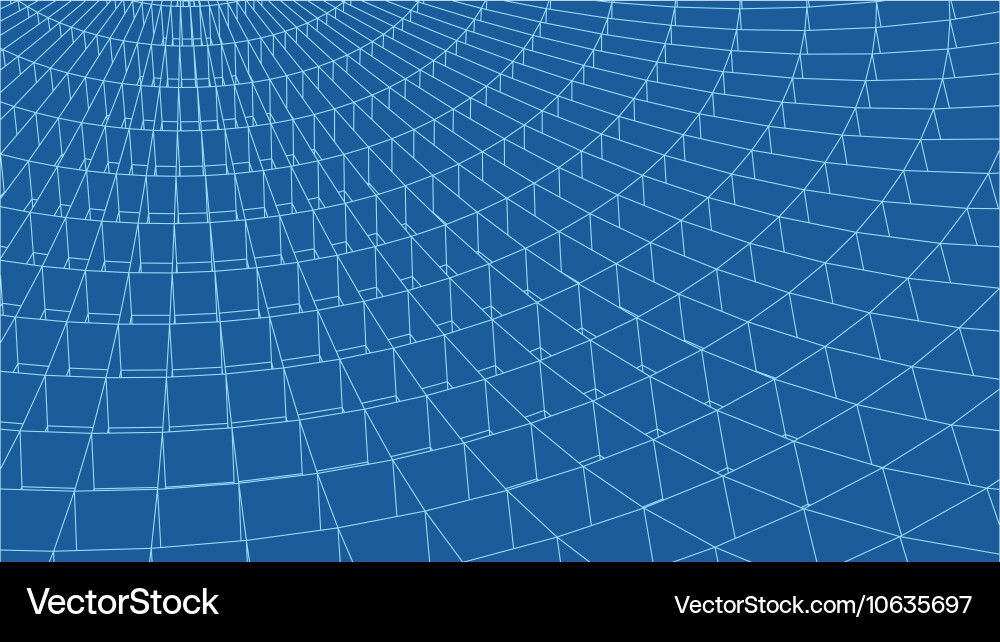 Abstract 3d illuminated distorted mesh sphere vector image