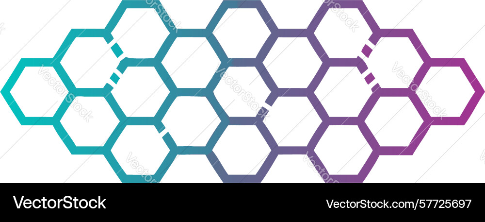 Abstract hexagonal pattern gradient of purple and vector image