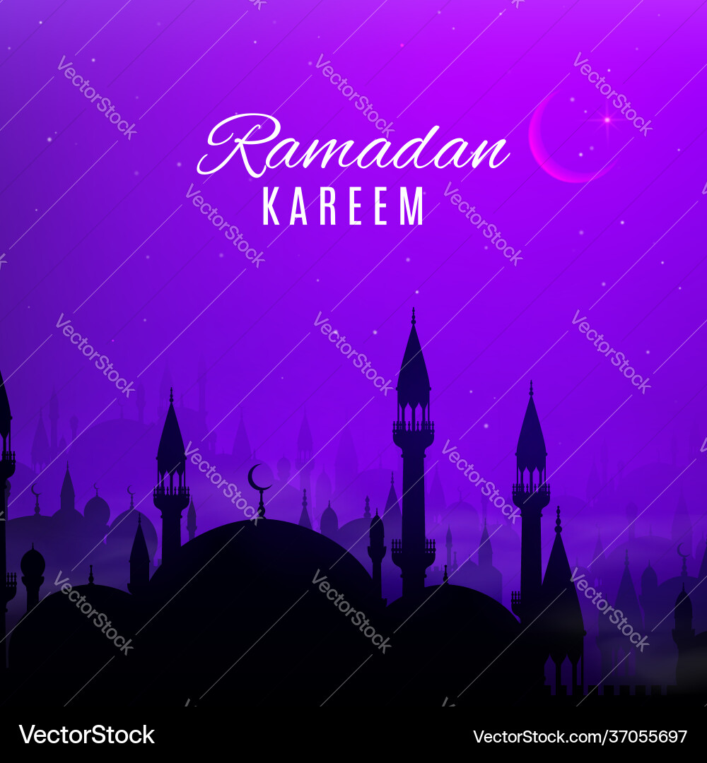 Ramadan kareem feriennacht arabian stadt Ramadan kareem feriennacht arabian stadt vektorbild