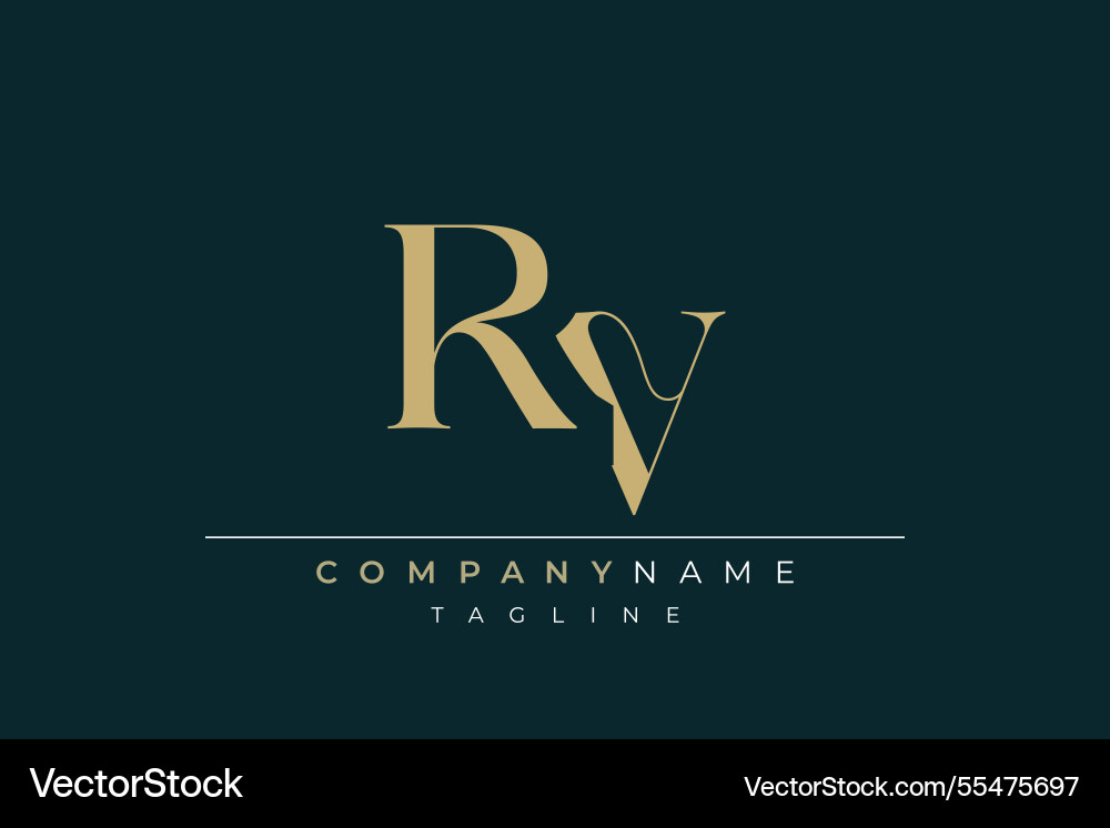 Rv abstract logo design Royalty Free Vector Image