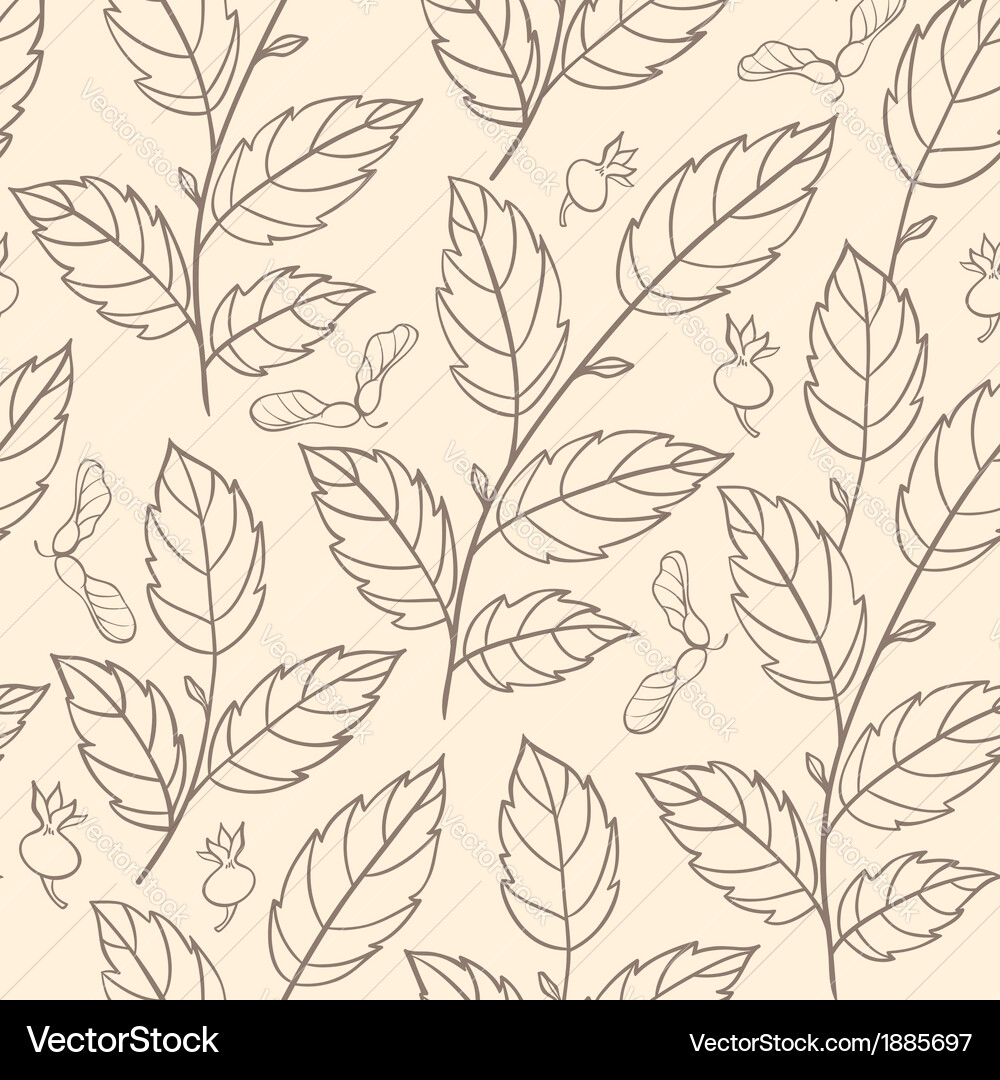 Seamless pattern with elm branches Vector Image