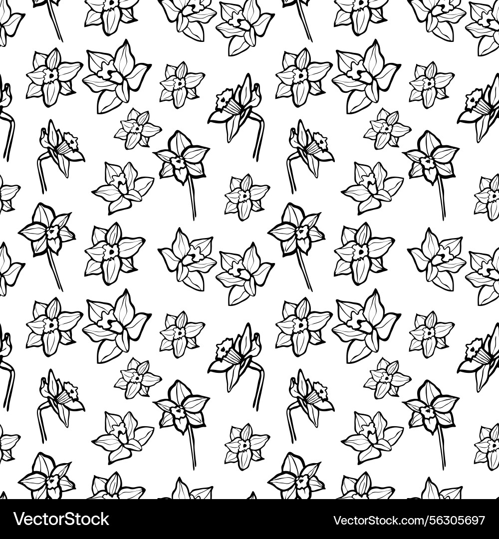 Sector seamless pattern with daffodils Sector seamless pattern with daffodils vector image