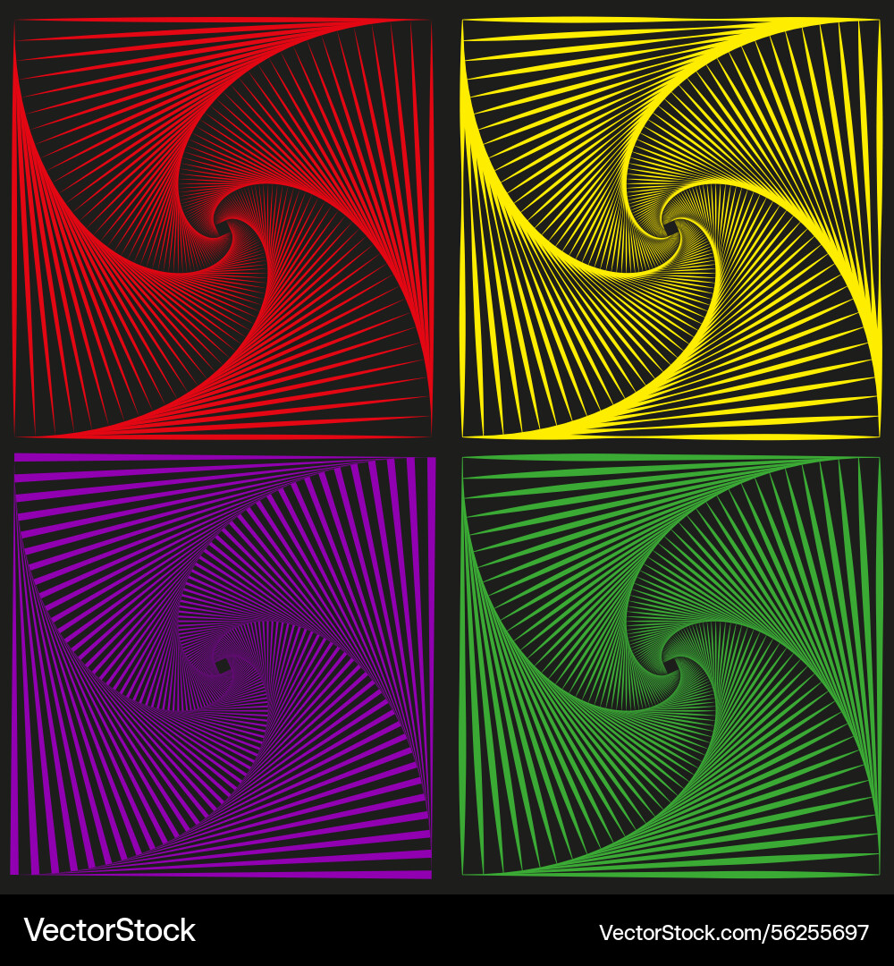 Square frame with rays radial pattern multicolor Square frame with rays radial pattern multicolor vector image