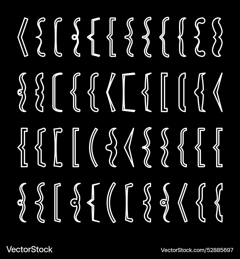 Text brackets collection black quotation box Text brackets collection black quotation box vector image