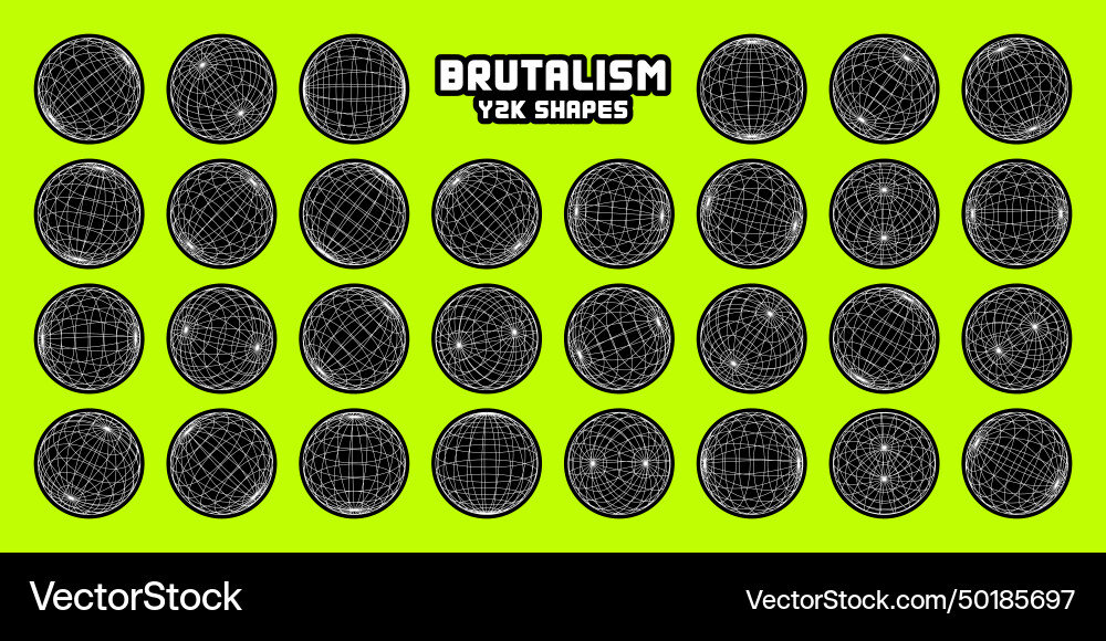 Wireframe shapes lined sphere perspective mesh Wireframe shapes lined sphere perspective mesh vector image