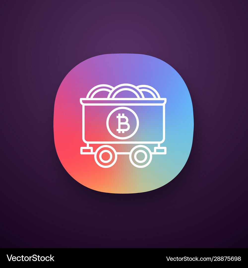 Bitcoin mining business app icon – Royalty-Free Vector | VectorStock