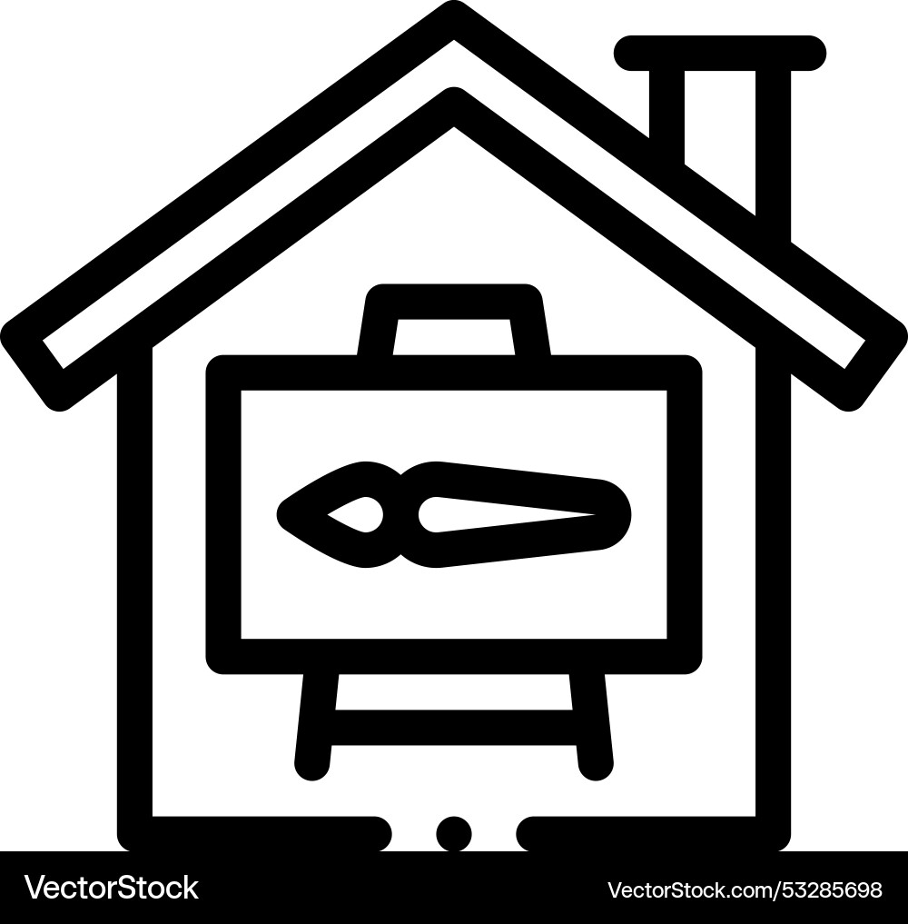 Draw icon thin linear style design isolated Draw icon thin linear style design isolated vector image