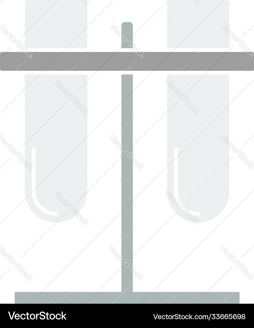 Lab flasks attached to stand icon Vector Image