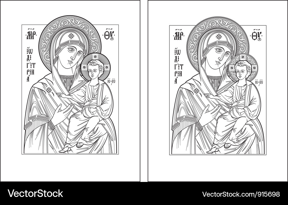 Odigitria Icon - Virgin Mary Vector Image