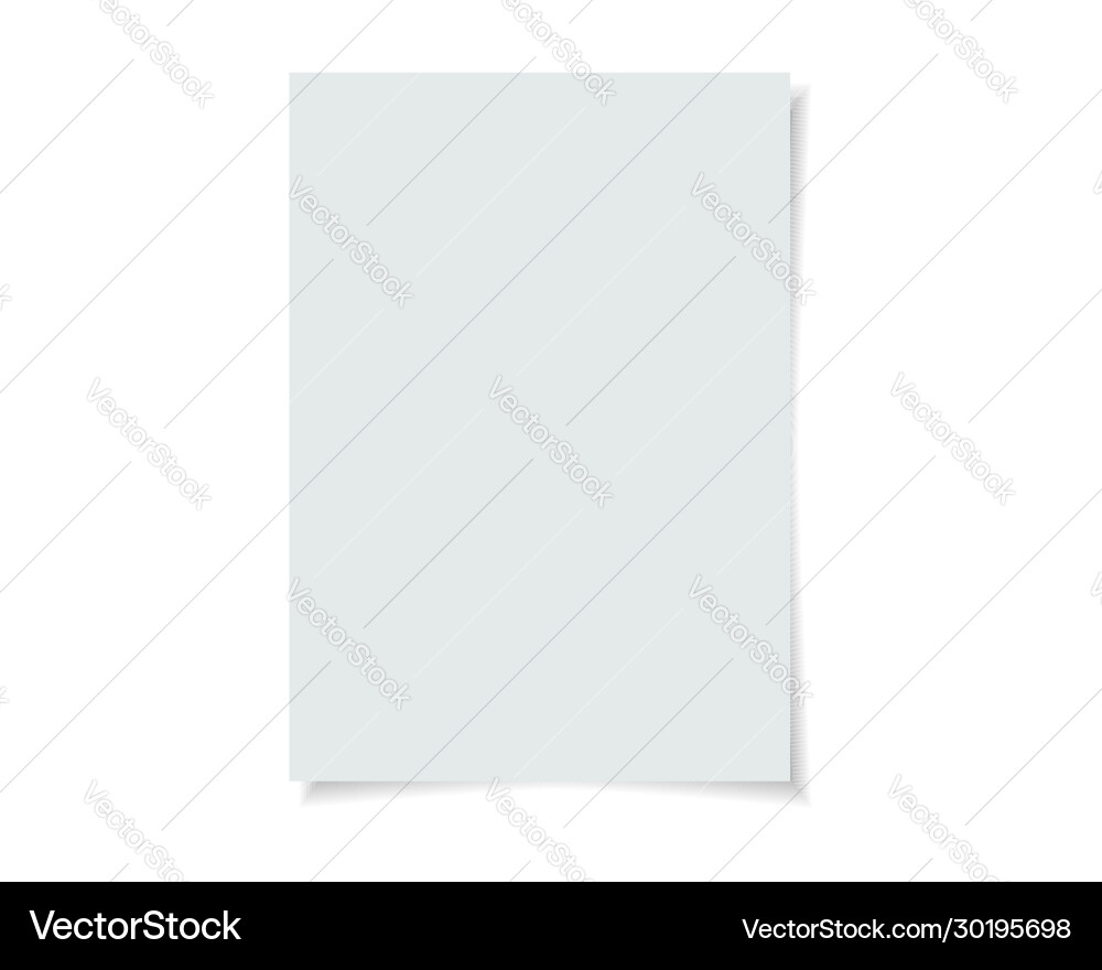 Paper format a4 size with realistic shadow white vector image