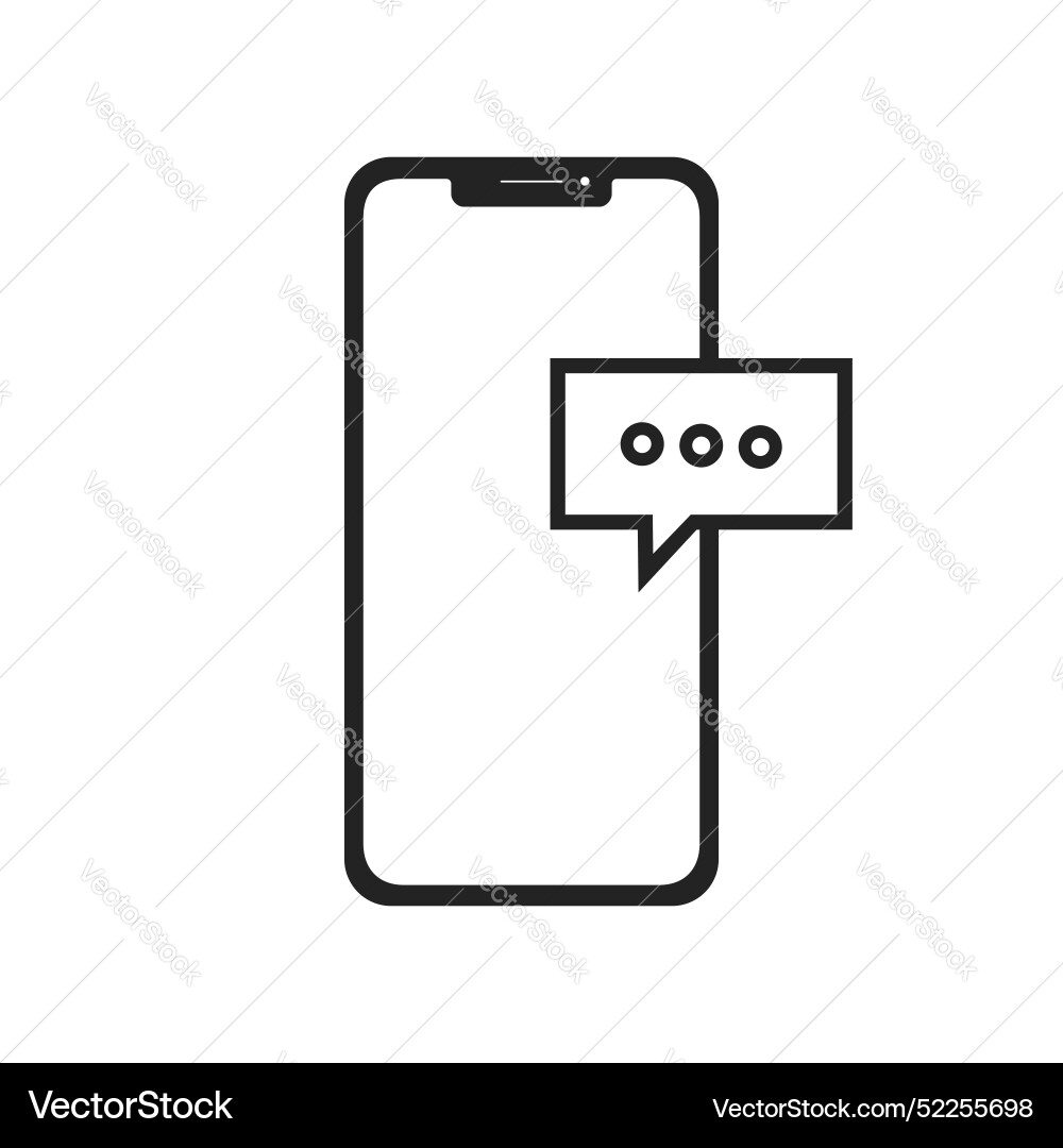 Smartphone message pop up design isolated vector image