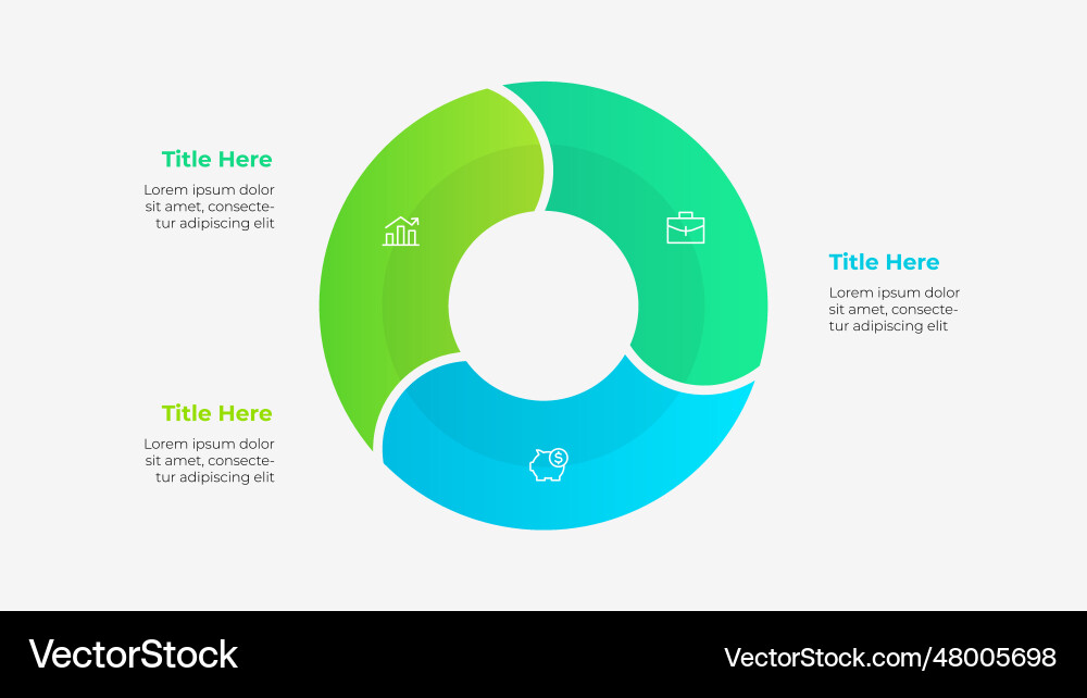 Three Segmented Circular Diagram vector image