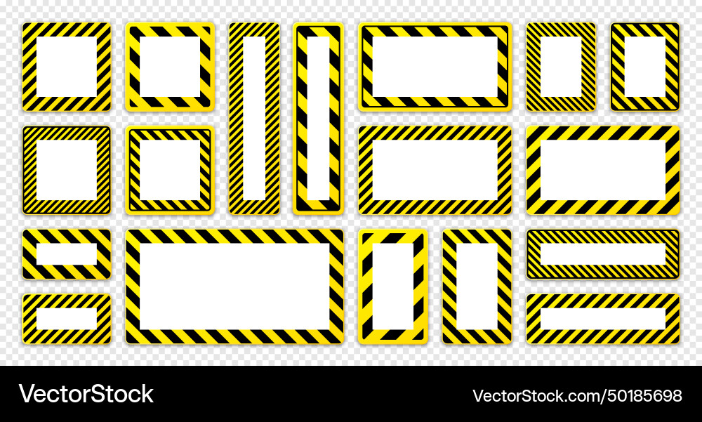 Various blank warning signs with diagonal lines Vector Image