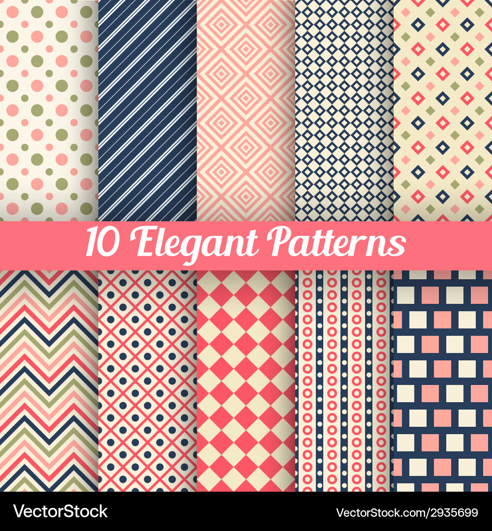 Elegant seamless patterns vector image