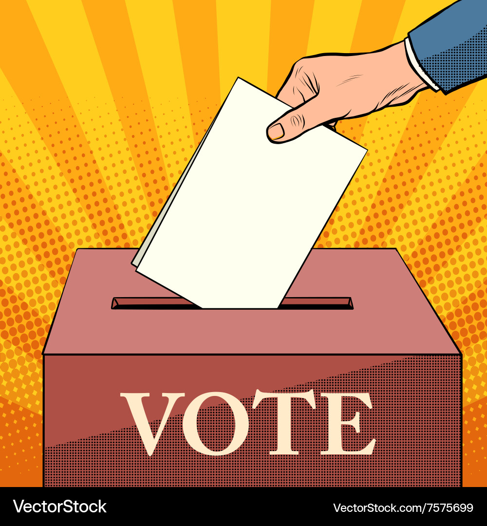 Retro Ballot Box Politik vektorbild