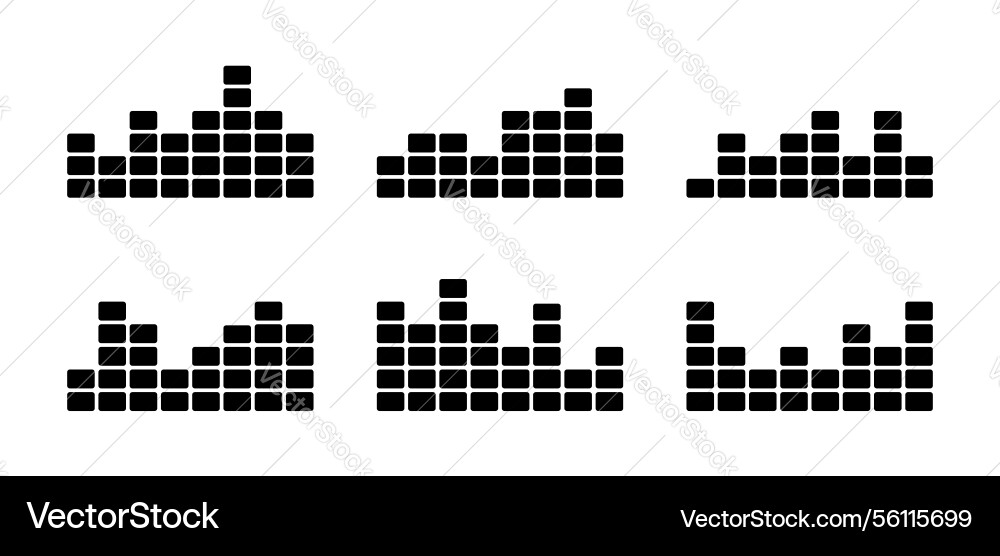 Set of melody tracks with variable frequencies vector image