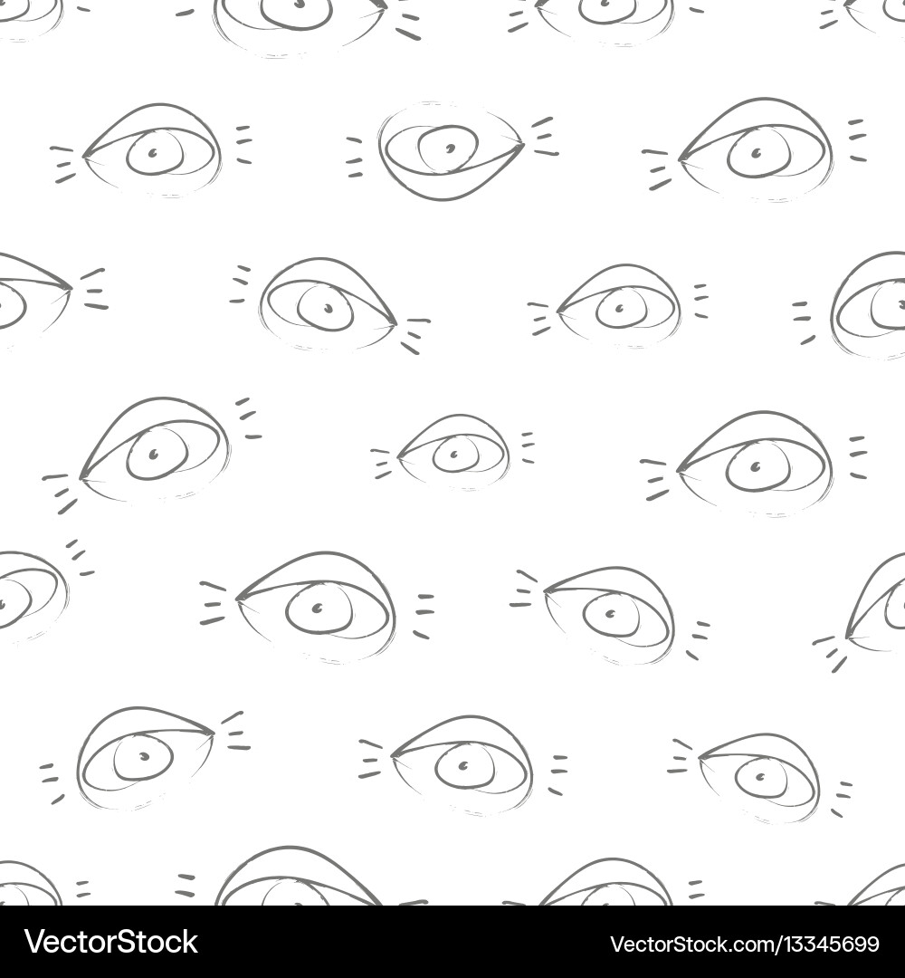 Sketchy Open Eye Pattern vector image