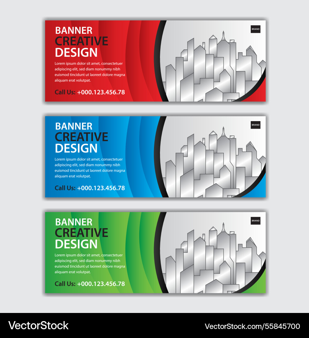 Abstract banner design web template set Abstract banner design web template set vector image