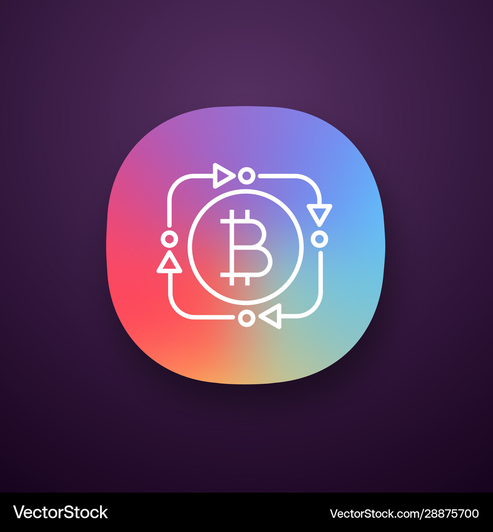 Bitcoin exchange app icon – Royalty-Free Vector | VectorStock