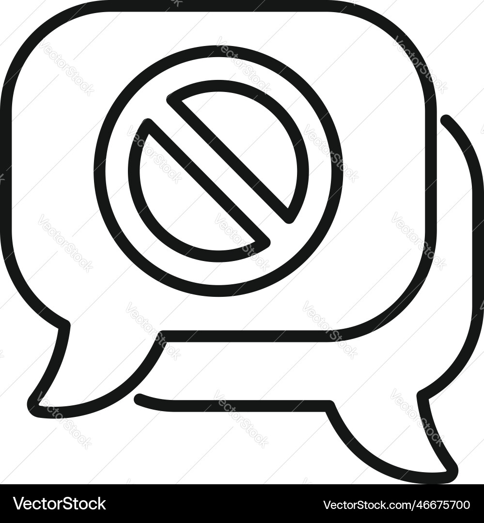 Chat blacklist icon outline user data Chat blacklist icon outline user data vector image