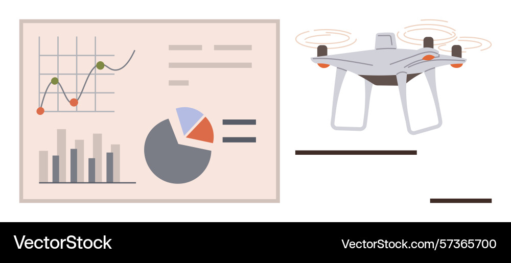 Drone technology integrated with data analytics Drone technology integrated with data analytics vector image