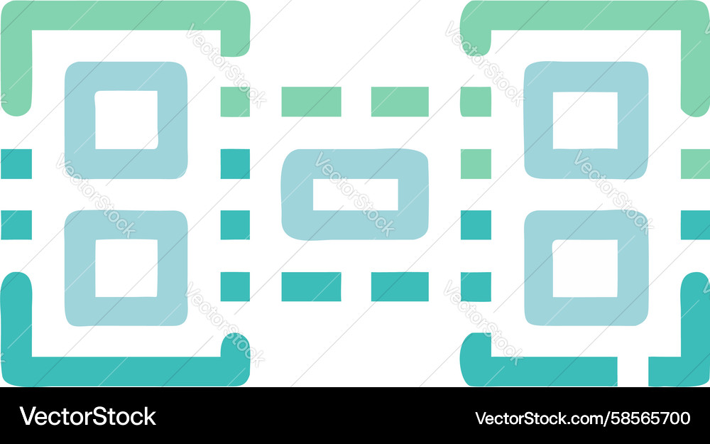 Dynamic Segmented QR Code Icon Vektorbild