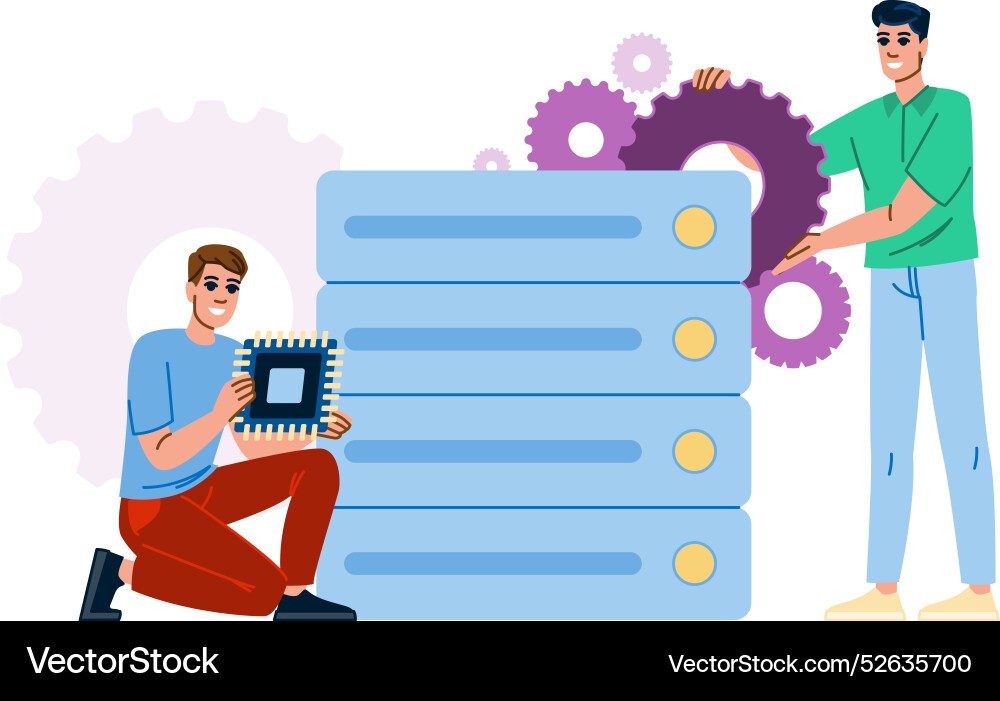 Efficiency server upgrade Efficiency server upgrade vector image