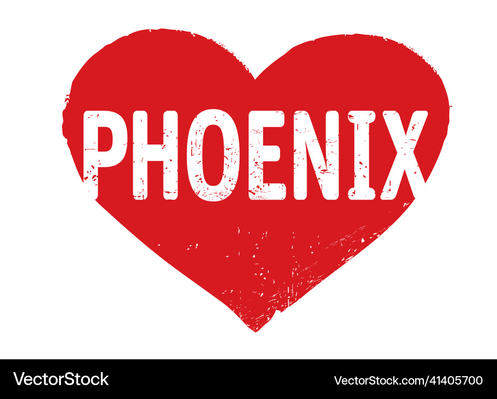 Red grunge herzstempel ich liebe phoenix umriss Red grunge herzstempel ich liebe phoenix umriss vektorbild