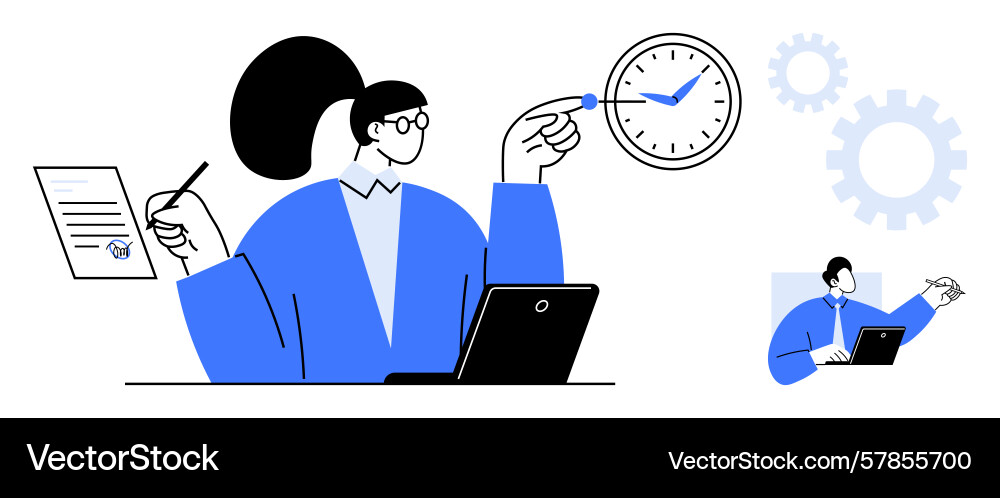 Time management and task coordination vector image