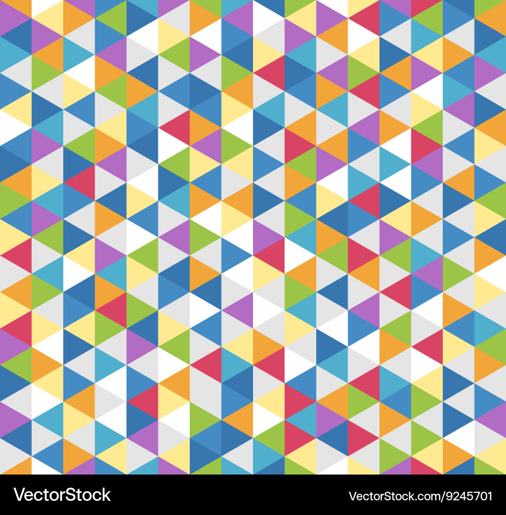 Abstract background of color triangles seamless Vector Image