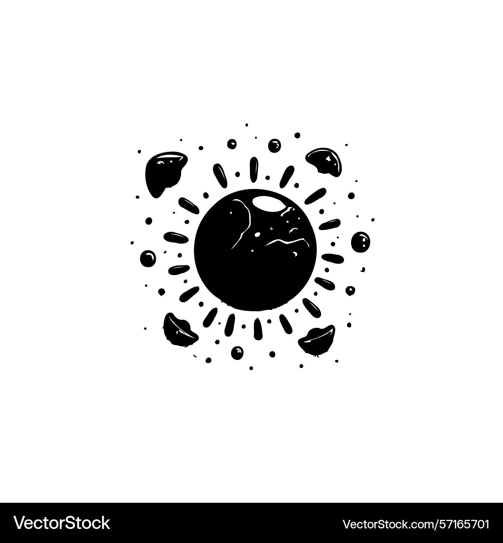 Cosmic sun with planetary objects and particles Vector Image
