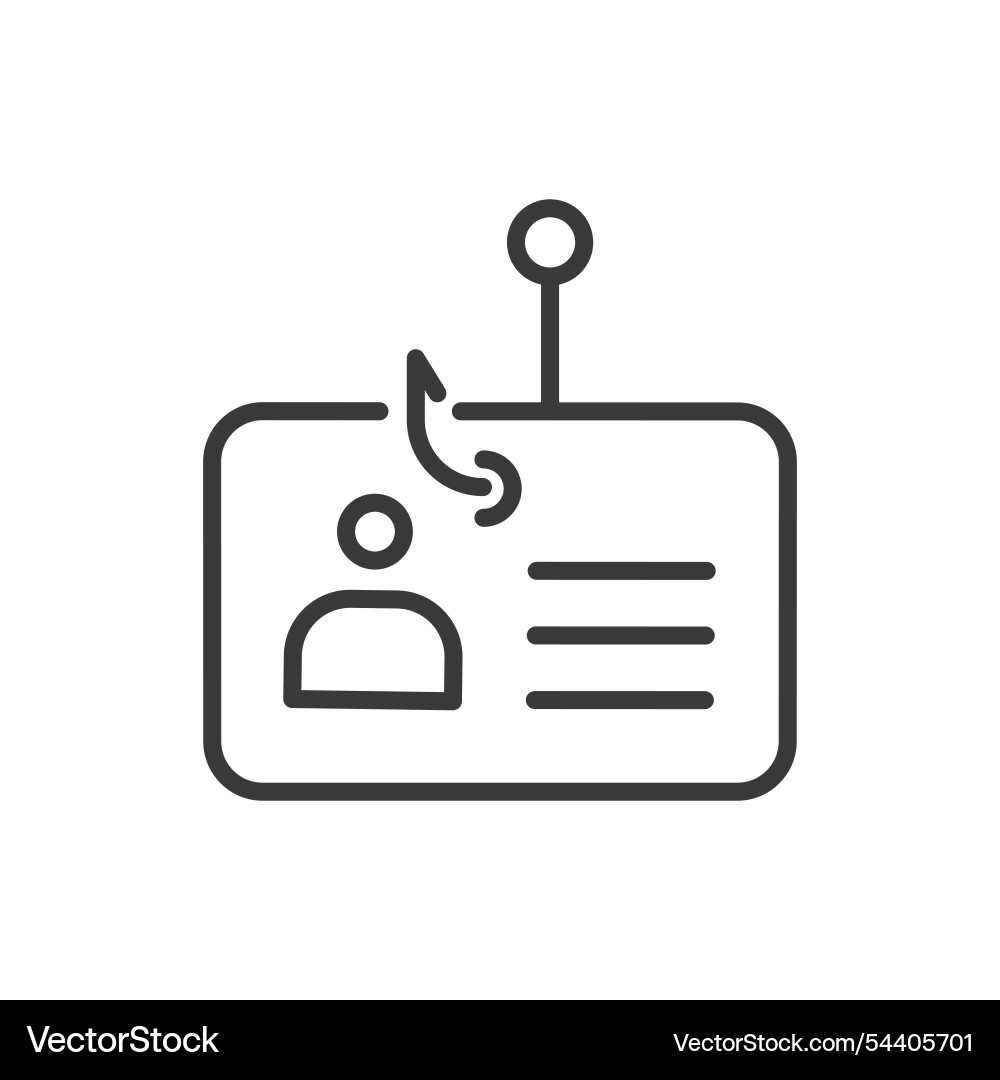 Fishing personal information icon in line design Fishing personal information icon in line design vector image