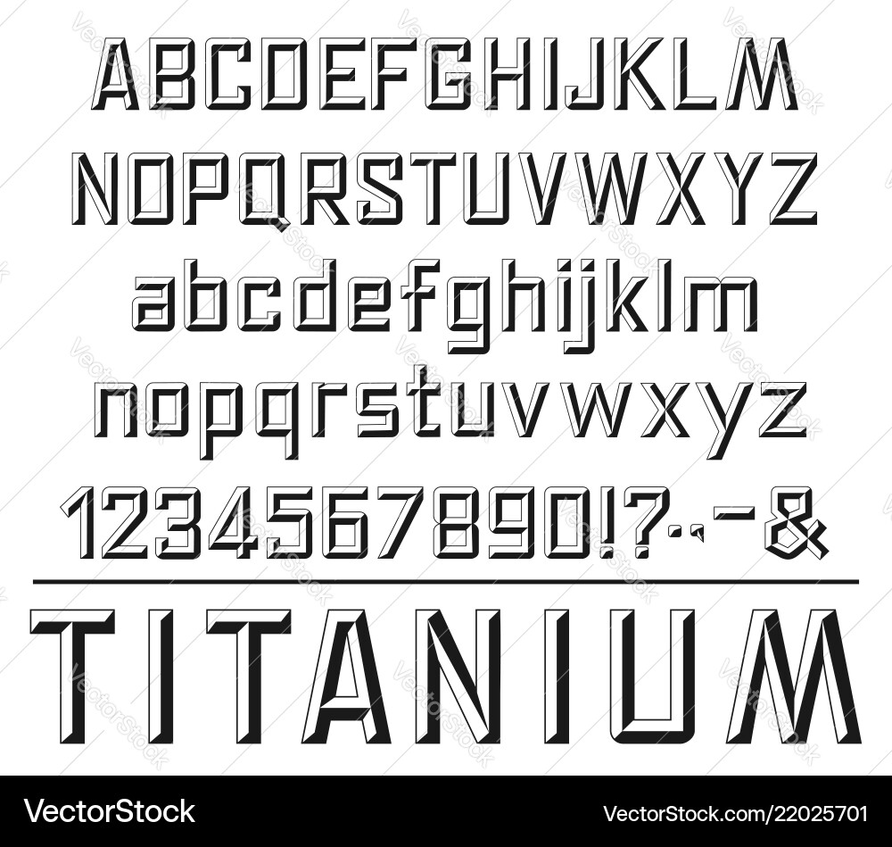 Fony alphabet numbers and punctuation marks Fony alphabet numbers and punctuation marks vector image