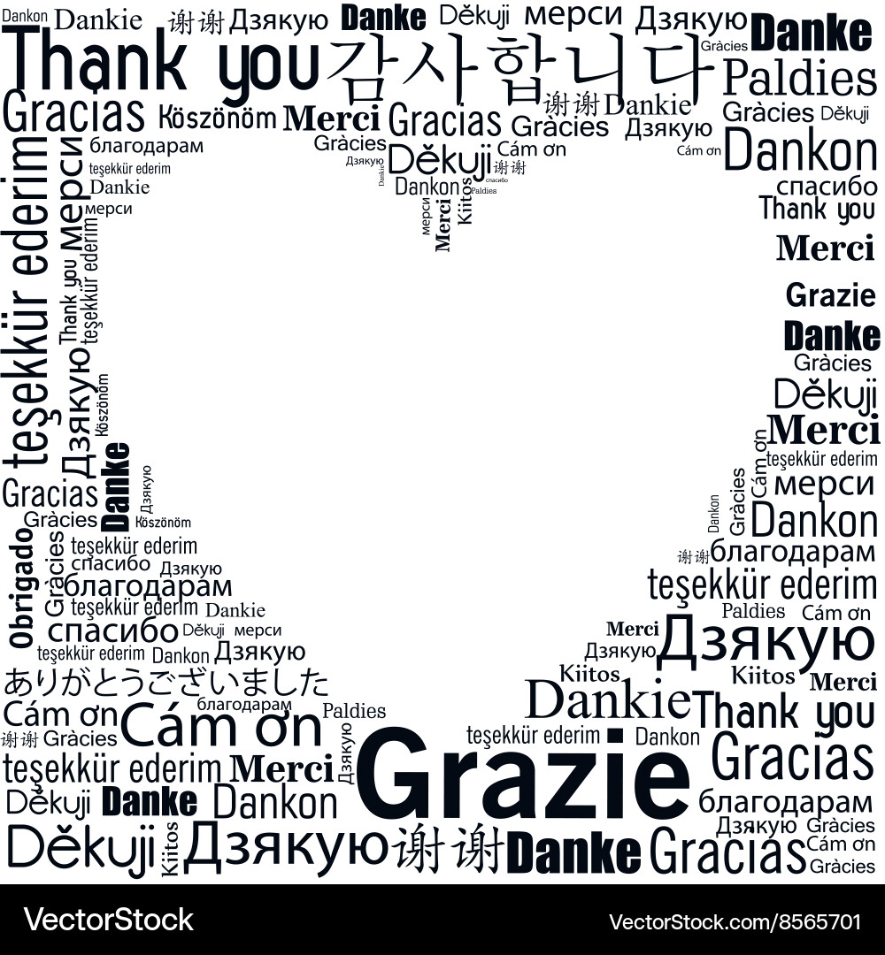 Global Gratitude Expressions Vector Image