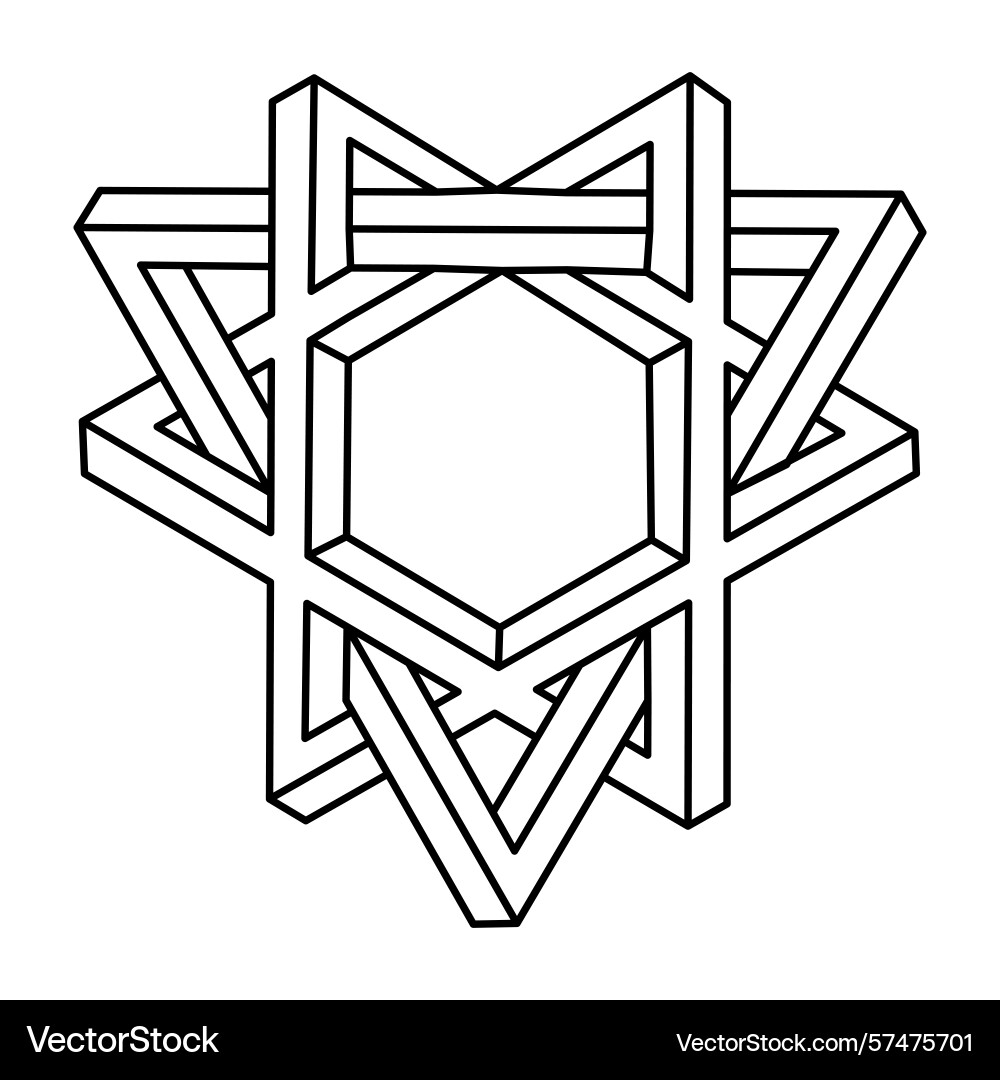 Impossible shape web design element optical Vector Image