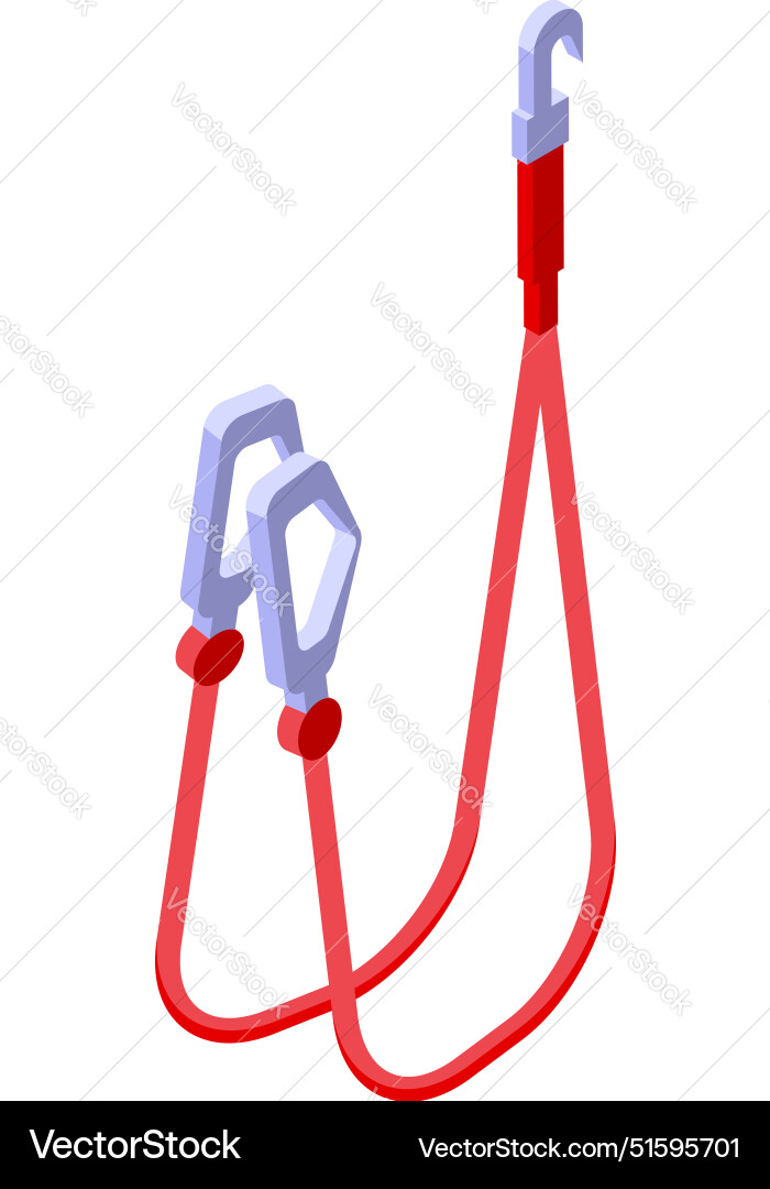 Red bungee cord with metal hooks for fixing Red bungee cord with metal hooks for fixing vector image