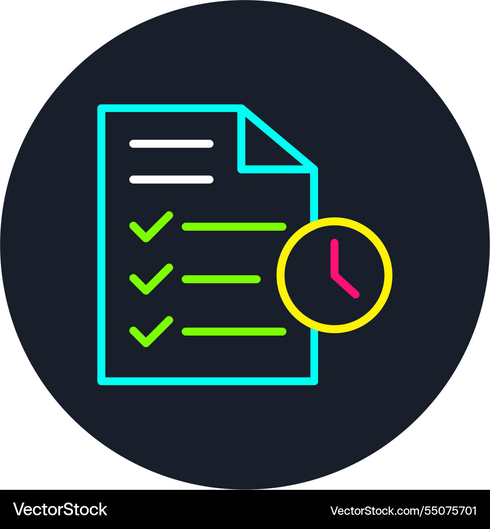 Task line multi color icon Vector Image