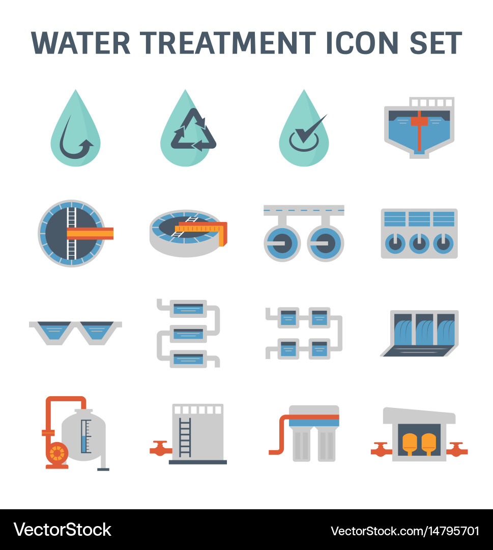 Water treatment icon Royalty Free Vector Image