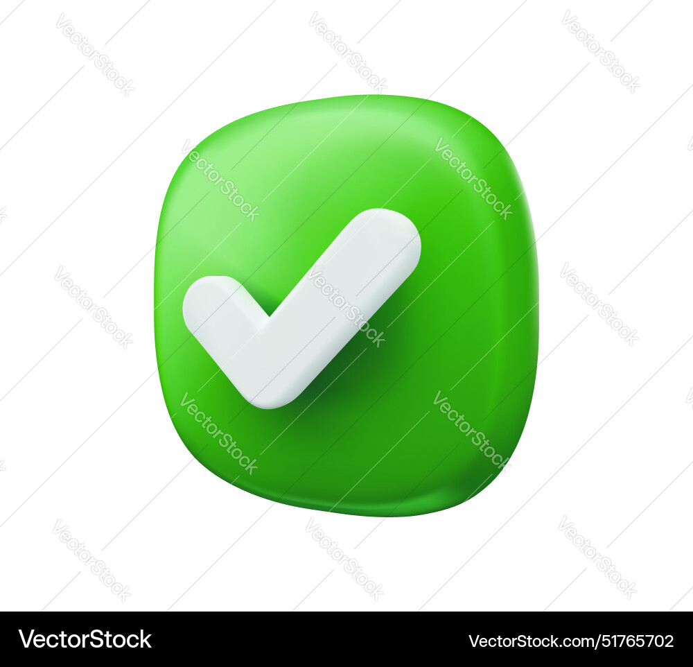 3d check icon checklist tick and checkmark sign 3d check icon checklist tick and checkmark sign vector image