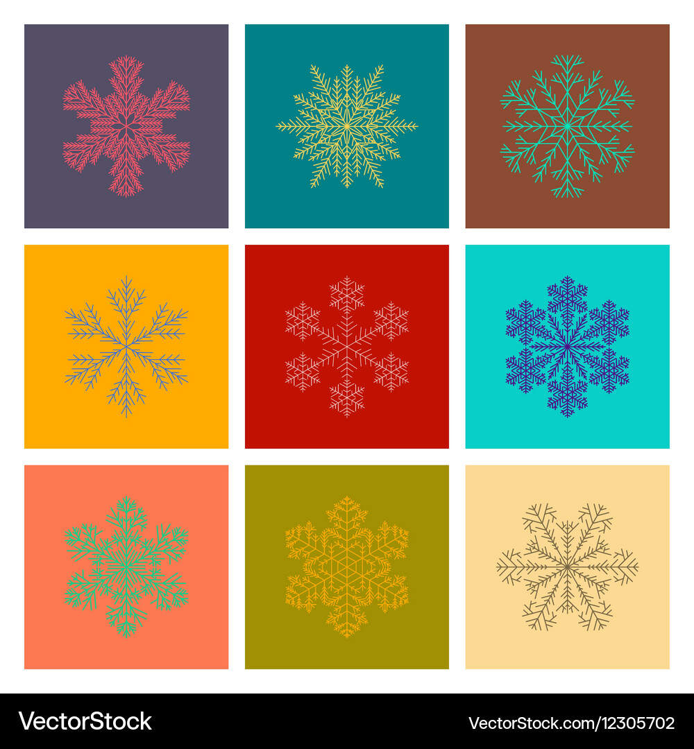Assembly flat snowflake Vector Image