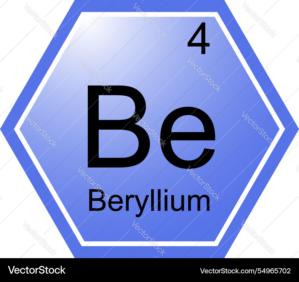 Beryllium icon hexagonal image Vector Image