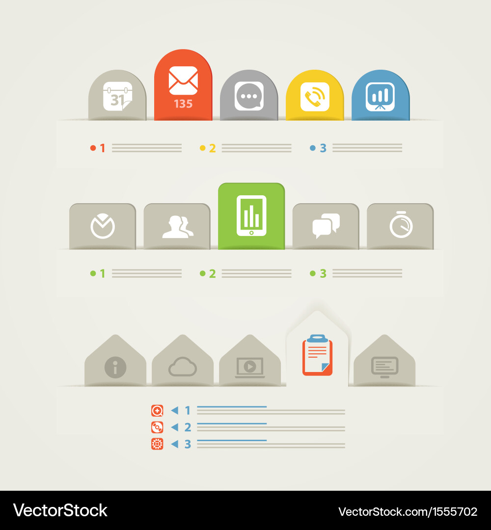 Colorful Web Menu Icon Template vector image